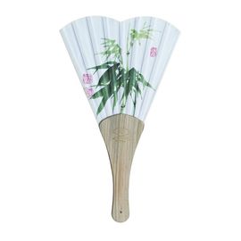 ATTY FACTORY Hyojaseon Sagunja Fan – Traditional Korean Hand Fan with Bamboo Handle, Plum Blossom, Orchid, Chrysanthemum, and Bamboo Artwork – Made in Korea