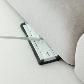 HANSSEM Adjustable Wide Floor Mop with Secure Clip Lock – Aluminum Handle, Slim 2.5cm Head, Reusable Microfiber Pads, 34.5cm Mop Head for Easy Cleaning