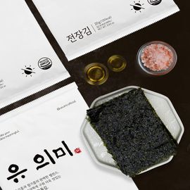 Ueuimi Premium Korean Seaweed with Himalayan Pink Salt, 5 Packs – Gopchang Roasted Laver with Sesame & Perilla Oil, Authentic Korean Snack _ Made in Korea