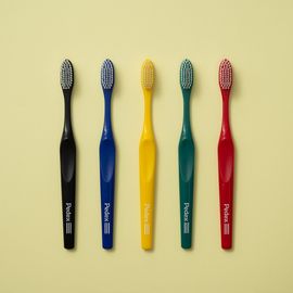 Pedex Germany Embossed Ultra-Soft Slim Toothbrush 5-Pack | Perlon German Bristles | Clinically Tested Tartar Removal Toothbrush