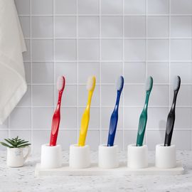 Pedex Germany Embossed Ultra-Soft Slim Toothbrush 5-Pack | Perlon German Bristles | Clinically Tested Tartar Removal Toothbrush