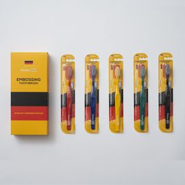 Pedex Germany Embossed Ultra-Soft Slim Toothbrush 5-Pack | Perlon German Bristles | Clinically Tested Tartar Removal Toothbrush