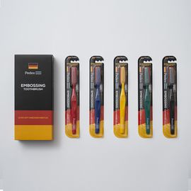 Pedex Germany Embossed Ultra-Soft Long Toothbrush 5-Pack | Perlon German Bristles | Clinically Tested Tartar Removal Toothbrush