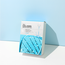 LEVERAGE Truly Collagen Ampoule Mask Pack 20 Sheets – Intensive Brightening & Firming Care _ Made in Korea