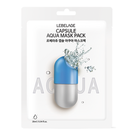 LEBELAGE Capsule Aqua Mask Pack 10 Sheets with Sodium Hyaluronate for Deep Hydration and Anti-Wrinkle Skin Care _ Made in Korea