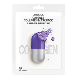 LEBELAGE Capsule Collagen Mask Pack 10 Sheets with Hydrolyzed Collagen for Skin Elasticity Firming and Deep Hydration Care _ Made in Korea