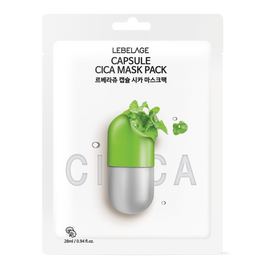 LEBELAGE Capsule Cica Mask Pack 10 Sheets with Centella Asiatica for Sensitive Skin Soothing and Hydration Care _ Made in Korea