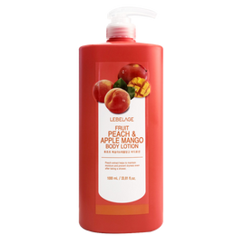 LEBELAGE Fruit Peach and Apple Mango Body Lotion 1000ml Large Capacity for Skin Elasticity Vitality Hydrating _ Made in Korea