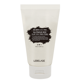 LEBELAGE Sticky Rice Clay 2-in-1 Pack Foam Cleanser for Deep Pore Cleaning and Brightening Exfoliation _ Made in Korea