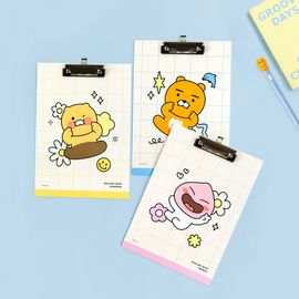 Kakao Friends Say Cheese A4 Clipboard (Choonsik/Ryan/Apeach) | Thick Bonded Board | Includes Hanging Hole | 235x310mm Made in Korea
