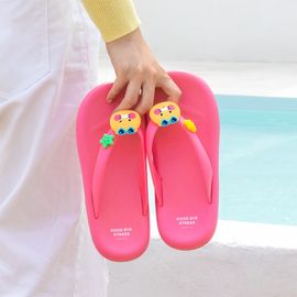 Kakao Friends Choonsik Thong Beach Slippers / Indoor Shoes | Lightweight Durable PVC | Unisex Couple Item | Designed in Korea