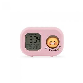 Kakao Friends Choonsik Low-Noise Digital Desk Clock | Alarm/Temp/Night Light/Snooze Function | Designed in Korea