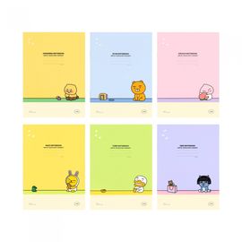 Kakao Friends A5 Lined Notebook (Choonsik/Ryan and 6 Characters) | 7mm Ruled 24 Sheets | Thin & Lightweight Portable Note | Made in Korea