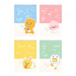 Kakao Friends Little Friends Lovely New Semester Top Spiral Notebook | B5 Lined Note | 360° Twin Ring | 70 Sheets 7mm Rule | Made in Korea