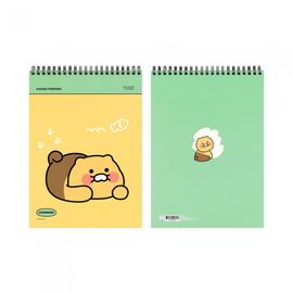 Kakao Friends Choonsik Top Spiral Notebook | B5 Lined Twin Ring Note | 360° Lay-Flat | 70 Sheets 7mm Ruled | Made in Korea