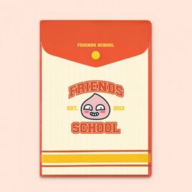 Kakao Friends School Theme Color Multi-Pocket Notebook (Ryan/Apeach/Tube/Neo) | Snap Button Pocket Cover | 175x254mm Practical Note | Made in Korea