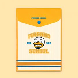 Kakao Friends School Theme Color Multi-Pocket Notebook (Ryan/Apeach/Tube/Neo) | Snap Button Pocket Cover | 175x254mm Practical Note | Made in Korea