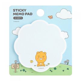 Kakao Friends Little Friends Flower-Shaped Sticky Notes (Ryan/Apeach) | 70mm Decorative Post-it | Clean Removal | 30 Sheets Made in Korea