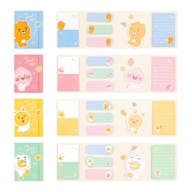 Kakao Friends Little Friends Lovely 4-Tier Sticky Notes | Folding Multi-Shape Post-it | No Residue & Portable | Made in Korea