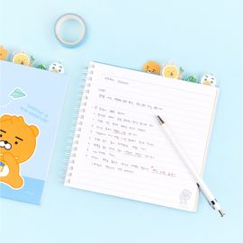 Kakao Friends Little Friends Lovely PP Index Spiral Notebook | 4-Section Hardcover Lined Note | 360° Twin Ring | 80 Sheets Made in Korea