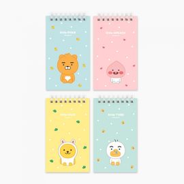 Kakao Friends Little Friends Top Spiral Notebook (Ryan/Apeach/Muzi/Tube) | 360° Twin Ring Pocket Size Memo Pad | 80x135mm 50 Sheets | Made in Korea Kakao Friends Little Friends Top Spiral Notebook (Ryan/Apeach/Muzi/Tube) | 360° Twin Ring Pocket Size Memo Pad | 80x135mm 50 Sheets | Made in Korea