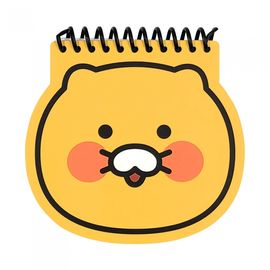 Kakao Friends Choonsik Face Shaped Notebook | 2 Expression Inner Sheets 60 Sheets (30 Each) | 360° Top Spiral Memo Pad | Made in Korea