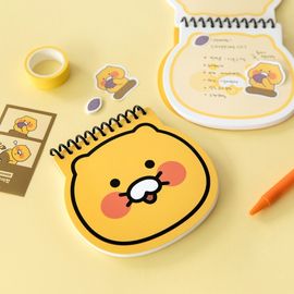 Kakao Friends Choonsik Face Shaped Notebook | 2 Expression Inner Sheets 60 Sheets (30 Each) | 360° Top Spiral Memo Pad | Made in Korea Kakao Friends Choonsik Face Shaped Notebook | 2 Expression Inner Sheets 60 Sheets (30 Each) | 360° Top Spiral Memo Pad | Made in Korea