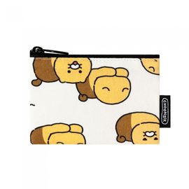 Kakao Friends Choonsik Ordinary Pattern Flat Pouch S | Water-Resistant Lining Mini Wallet | 115x85mm Designed in Korea