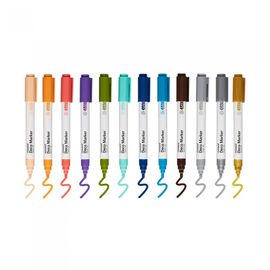 [Monami] Deco Marker 460 12 Color Set | Water-Based Opaque 2mm Round Nib | Multi-Surface Decoration | Mild Odor | Made in Korea