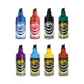 [Monami] Bottle Permanent Marker | Chisel Nib (4–8mm) | Industrial & POP Use | Various Colors | Made in Korea