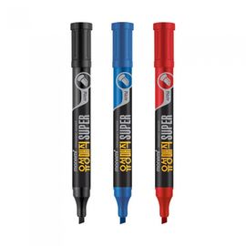 [Monami] Super Permanent Marker Chisel Tip | Super Ink for Coated Surfaces | Mild Odor/Fast Drying | Chisel Nib 1–4mm | Made in Korea