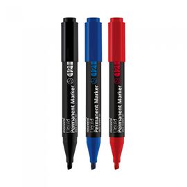 [Monami] Wet Ink Permanent Marker 121, 1 Dozon (12 Pieces), 3 Colors (Black, Blue, Red) | Chisel Tip 1–5mm | Long-Lasting Ink | Made in Korea