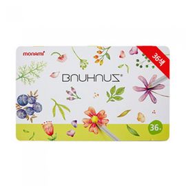 [Monami] BNUHNUZ Oil-Based Colored Pencil 36 Color Set / Tin Case | Hexagonal Barrel | Water-Resistant