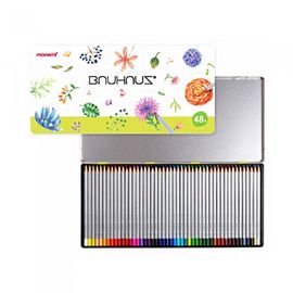 [Monami] BNUHNUZ Oil-Based Colored Pencil 48Color Set / Tin Case | Hexagonal Barrel | Water-Resistant | Designed in Korea