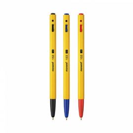 [Monami] 153 Ballpoint Pen 1.0 mm 1 Dozen (12 Pens) | Korea's National Pen | Retractable Hexagonal Design | Black/Blue/Red | Made in Korea