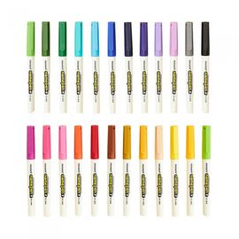 [Monami] Name Pen F 24 Color Set | Fine Nib 1mm Permanent Marker | Water-Resistant/Multi-Surface | Drawing/DIY Optimized | Made in Korea