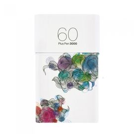 [Monami] Plus Pen 3000 60 Color Set | Water-Based Dye 54 + Pigment 6 | Watercolor/Drawing Optimized | 0.4mm Nib | Tin Case | Designed in Korea