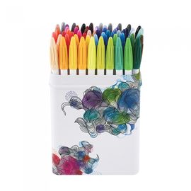 [Monami] Plus Pen 3000 60 Color Set | Water-Based Dye 54 + Pigment 6 | Watercolor/Drawing Optimized | 0.4mm Nib | Tin Case | Designed in Korea