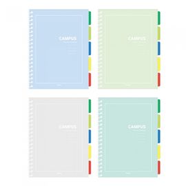[Penpia] 10000 16-Size Index Spiral Notebook | 5 Section Dividers / Lined Paper / 240 Sheets | 188*260mm | Left Spiral Bound | Made in Korea