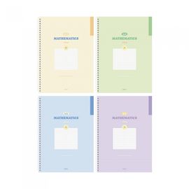 [Penpia] 2000 Math & Essay Spiral Notebook | Non-Fluorescent 75g Paper / 50 Sheets | 180*260mm | Left Spiral Bound | Made in Korea