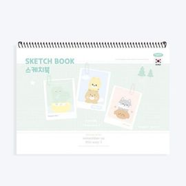 [Penpia] 2000 Elementary School Sketchbook | 130g Kent Paper / 12 Sheets | 345*250mm Large Size | Top Spiral Bound | Made in Korea