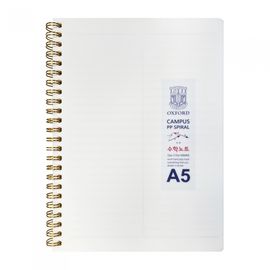 [Oxford] 3500 Milk PP Cover Spiral Notebook A5 Math Note | 7mm Lined/Center Divided / 80 Sheets | 210*149mm | Left Twin Spiral Bound | Made in Korea
