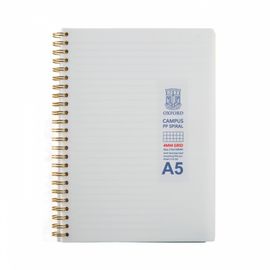 [Oxford] 3500 Milk PP Cover Spiral Notebook A5 | Lined / 80 Sheets | 210*149mm | Left Twin Spiral Bound | Made in Korea