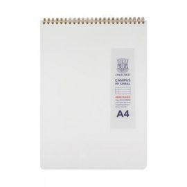 [Oxford] 5000 Milk PP Cover Top Spiral Notebook A4 Grid | 5mm Ruling / 80 Sheets | 297*225mm | Top Twin Spiral Bound | Made in Korea