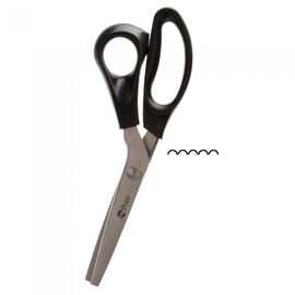 [PEACE] Pinking Shears 200 Black | 75mm Stainless Steel Blade | Scalloped (Oval) Edge | Professional Craft & Sewing Scissors | Made in Korea