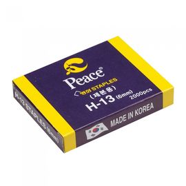 [PEACE] Heavy-Duty Staple Pins H-13 (6mm) | 2,000 pcs | High Carbon Steel | Sharp Chisel Point | Made in Korea