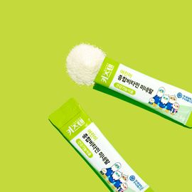 KIDSTEN Children’s All-in-One Multivitamin Powder Stick(30 Sticks)×3 – Kids All-in-One Vitamins with Zinc & Folic Acid, Apple Flavor, Probiotics & Vegetable Blend _ Made in KOREA