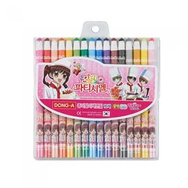 DONG-A Patissiere Paper-Wrap Colored Pencils 16 Colors for Girls | Pink Character Case | CE & KC Certified Safety | Smooth & Vivid | Made in Korea