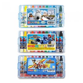 DONG-A BACKKOM Oil Pastels 12 Colors for Boys | Blue Character Case | ACMI & CE Certified Safety | Vivid & Easy Blending | Made in Korea