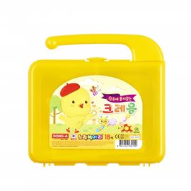 DONG-A Yellow Chick Non-Messy Crayons 18 Colors | ACMI & CE Certified Safety | Non-Staining Formula | Made in Korea